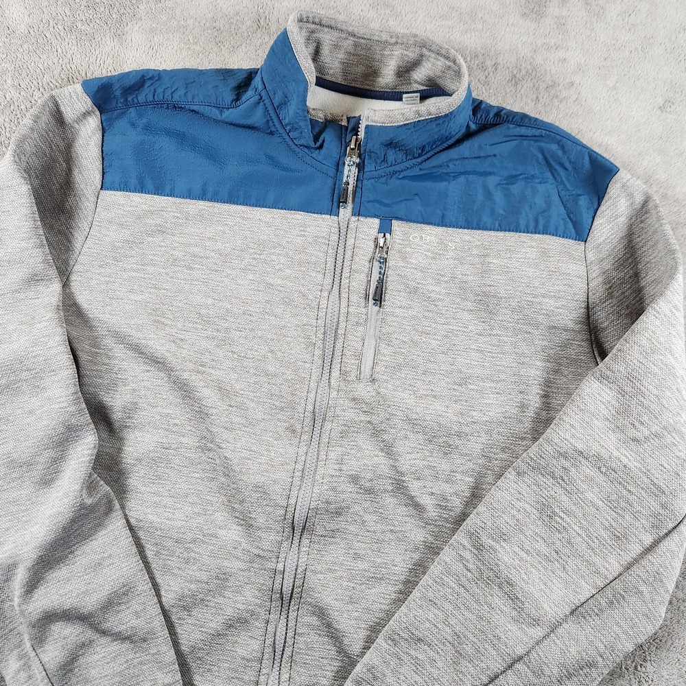 ORVIS‎ Phantom Fleece Sweater Jacket Womens size XL Full Zip Gray Blue Polyester